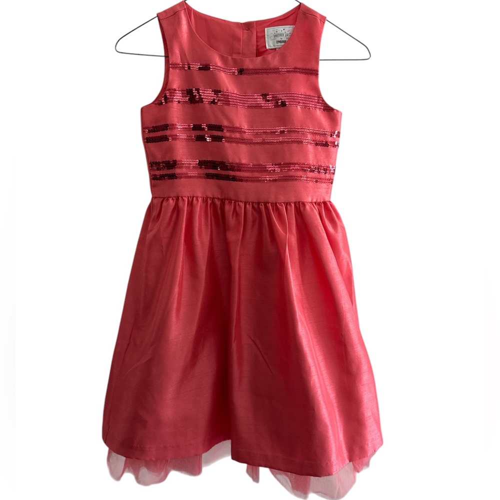 Coral Sequin party dress
